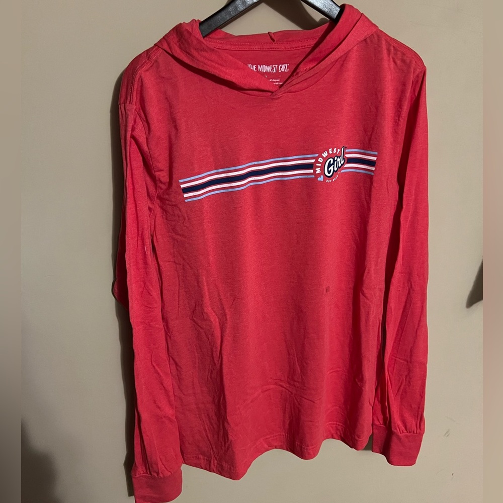 Midwest Girl long sleeve tee hoodie size L never worn